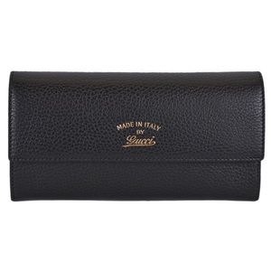 New Black Gucci Made in Italy Dollar Calf Wallet